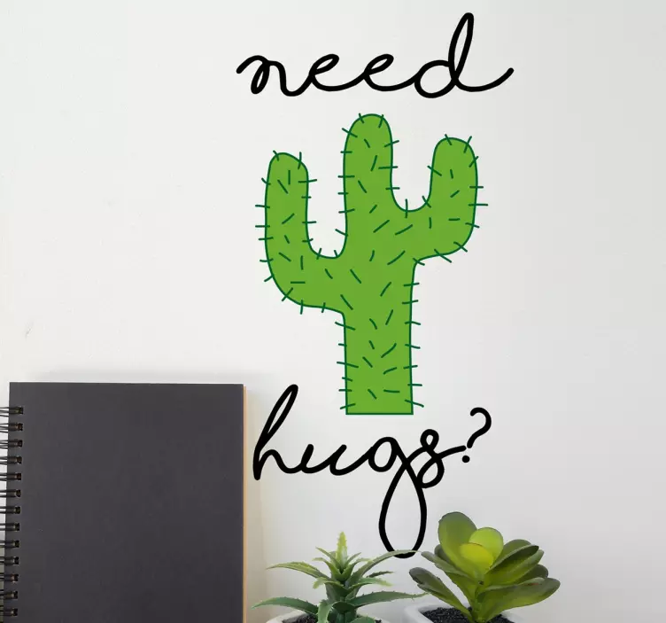 Adesivo cactus need hug - TenStickers