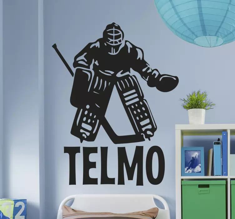 Adesivo calcio design del portiere di hockey - TenStickers