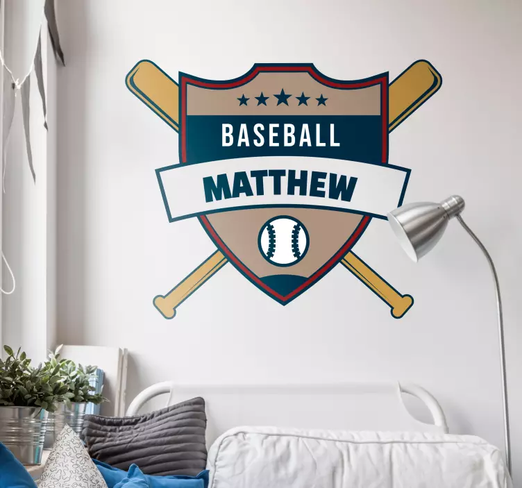 Adesivo calcio emblema dello scudo del baseball - TenStickers