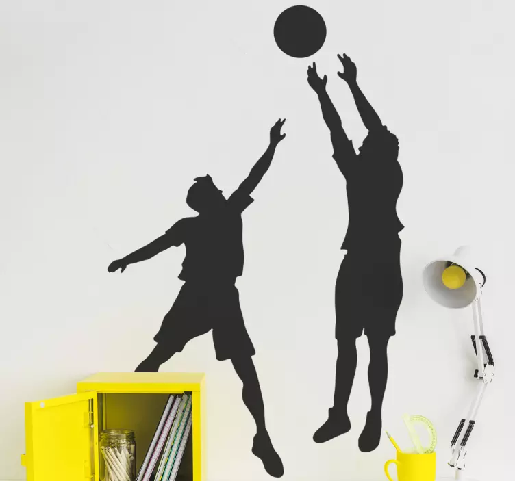 Adesivo calcio giocatori di basket che saltano - TenStickers