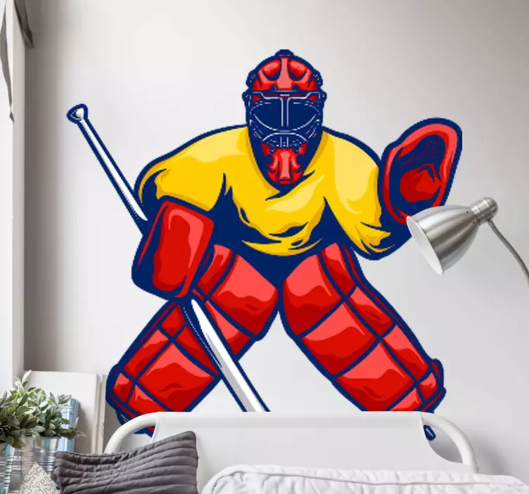 Adesivo calcio portiere di hockey su ghiaccio - TenStickers