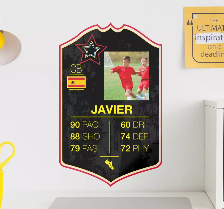 Adesivo calcio statistiche giocatore personalizzate - TenStickers