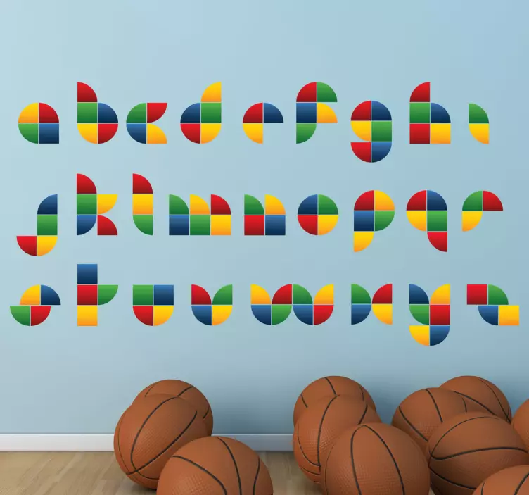 Adesivo cameretta alfabeto mattoncini - TenStickers