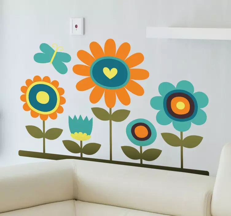 Adesivo cameretta beata tra i fiori - TenStickers