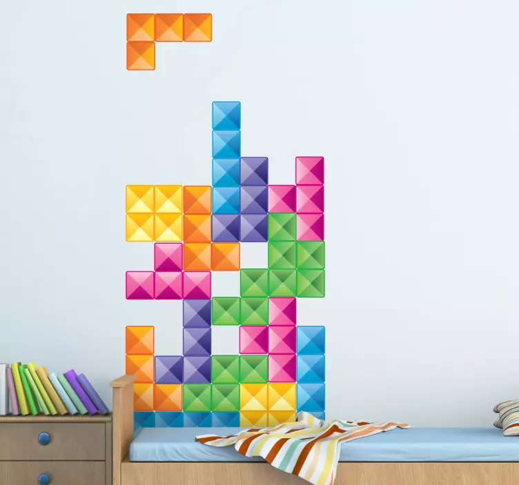 Adesivo cameretta blocchi Tetris - TenStickers