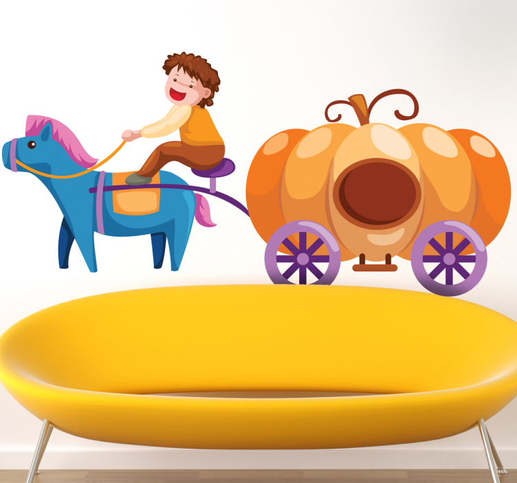 Adesivo cameretta carrozza zucca - TenStickers