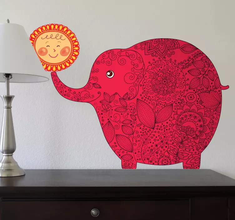 Adesivo cameretta elefante con sole - TenStickers