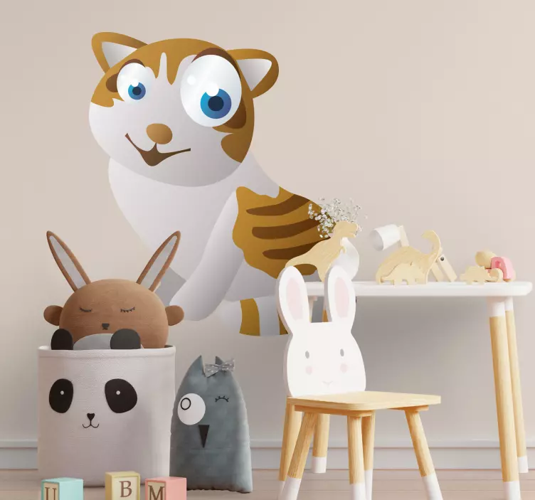 Adesivo cameretta gatto ammiccante - TenStickers