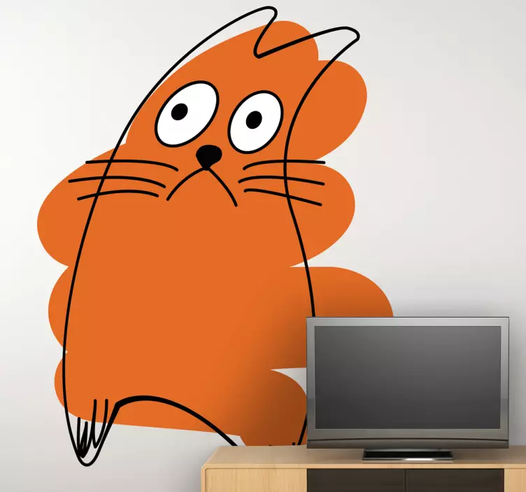 Adesivo cameretta gatto arancione - TenStickers