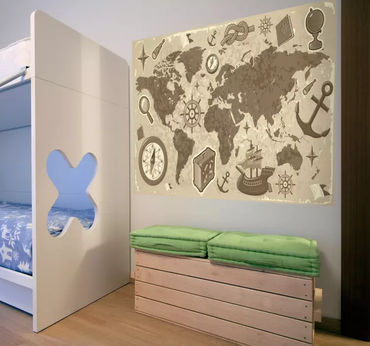 Adesivo cameretta mappa del tesoro - TenStickers