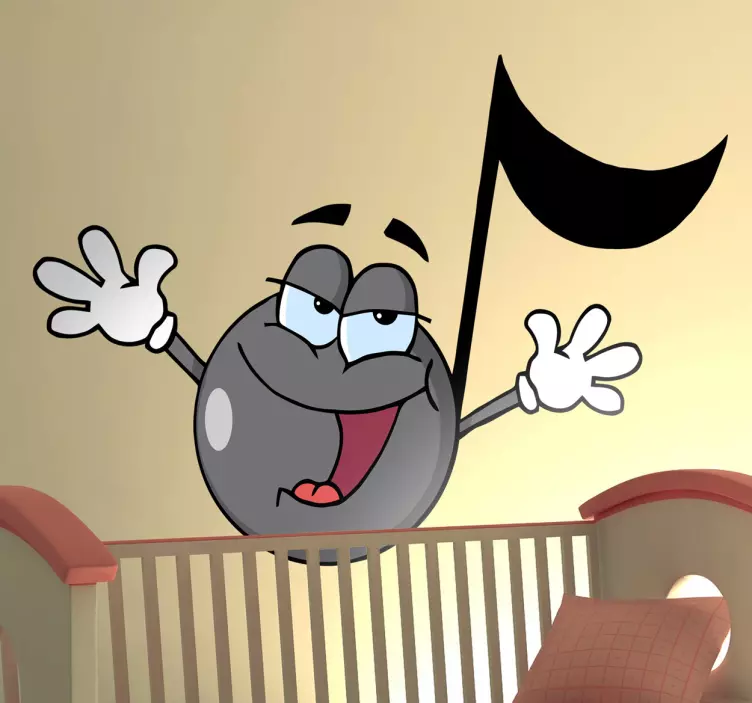 Adesivo cameretta nota musicale animata - TenStickers