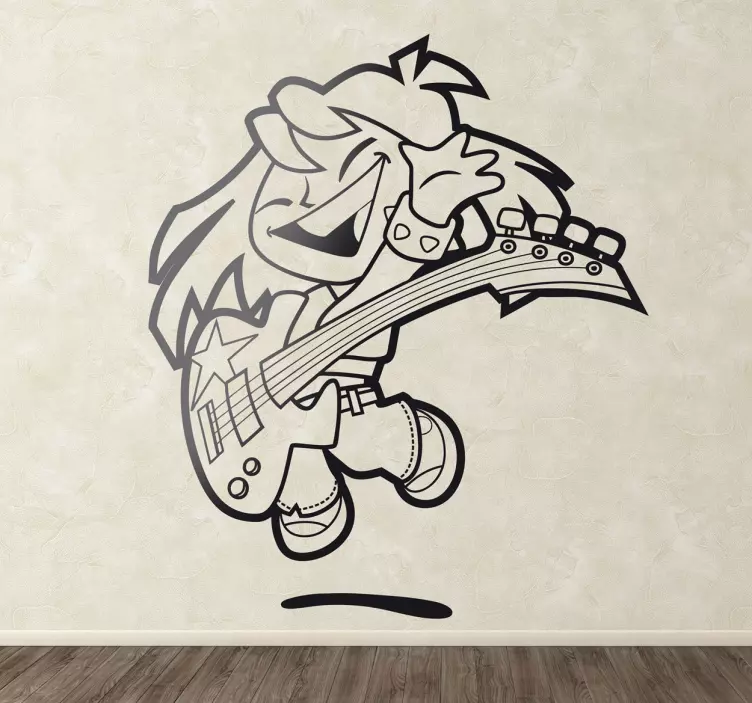 Adesivo cameretta piccolo bassista - TenStickers