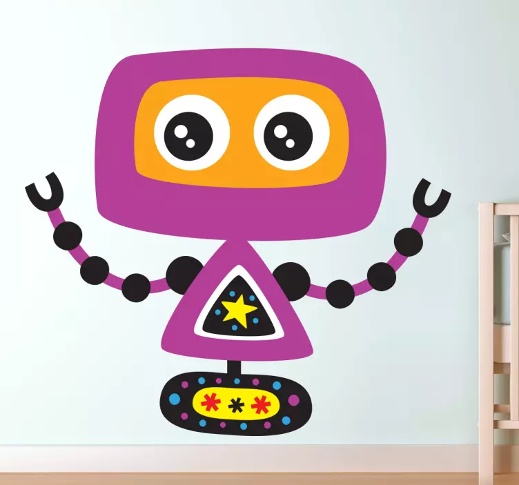 Adesivo cameretta robot viola - TenStickers