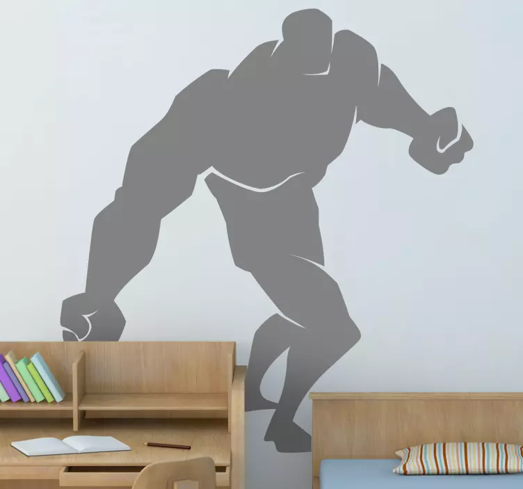 Adesivo cameretta silhouette Hulk - TenStickers