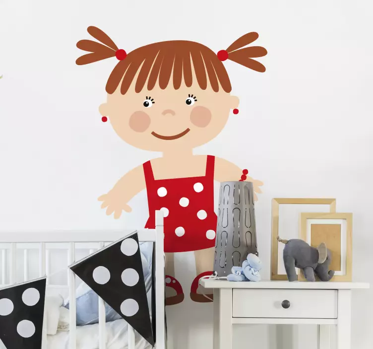 Adesivo cameretta vestitino rosso - TenStickers