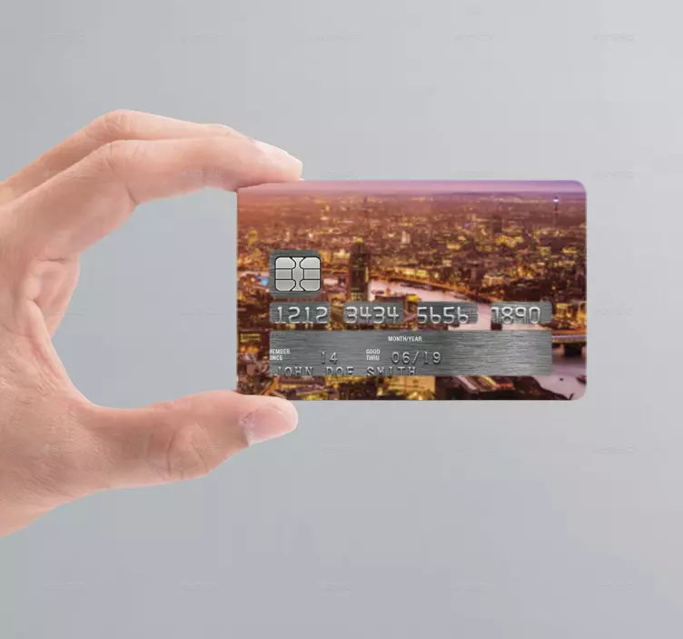 Adesivo carta di credito city sunset - TenStickers