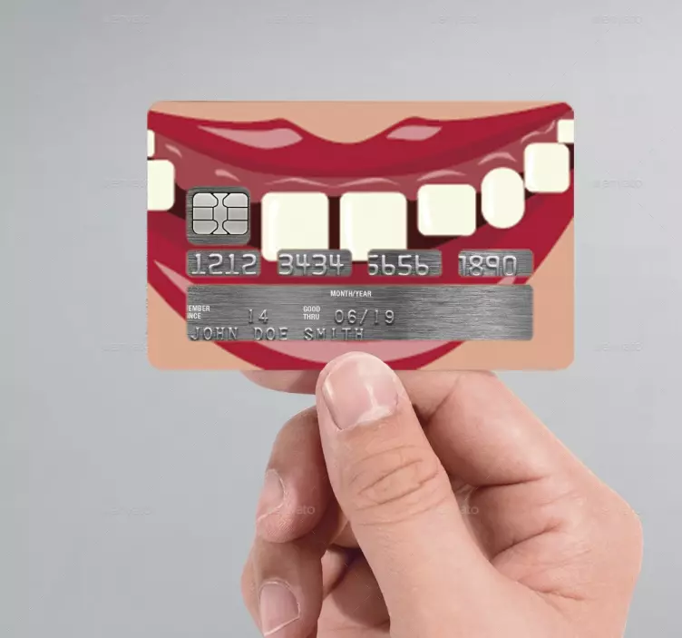 Adesivo carta di credito denti donna - TenStickers