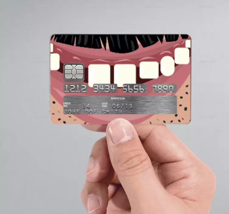 Adesivo carta di credito denti uomo - TenStickers