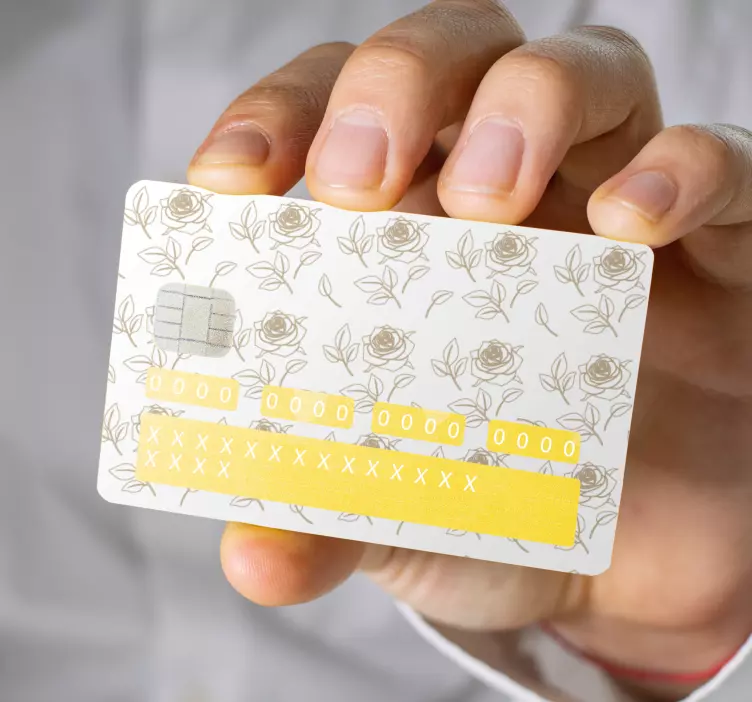 Adesivo carta di credito disegno del motivo della rosa - TenStickers