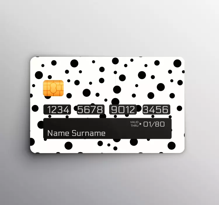 Adesivo carta di credito motivo a pois neri - TenStickers