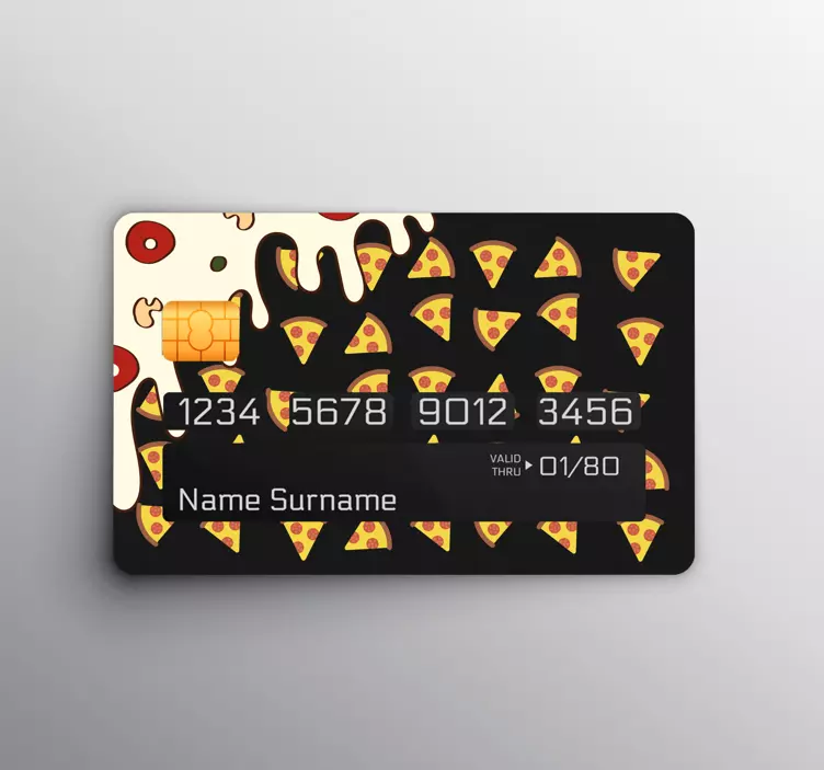 Adesivo carta di credito motivo fetta di pizza - TenStickers
