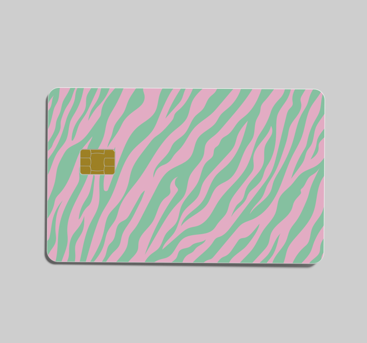 Adesivo carta di credito stampa zebra verde menta - TenStickers