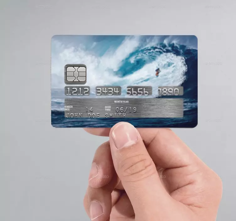 Adesivo carta di credito surf - TenStickers