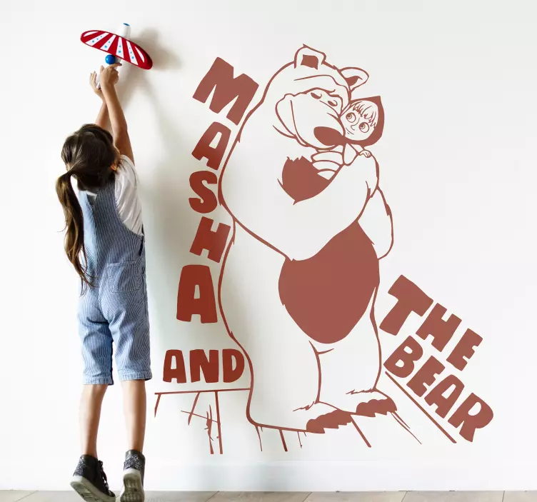 Fantastico adesivo cartone animato Masha e Orso - TenStickers