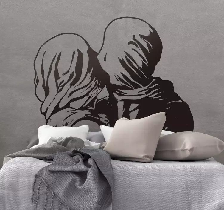 Adesivo murale con gli amanti di Magritte - TenStickers