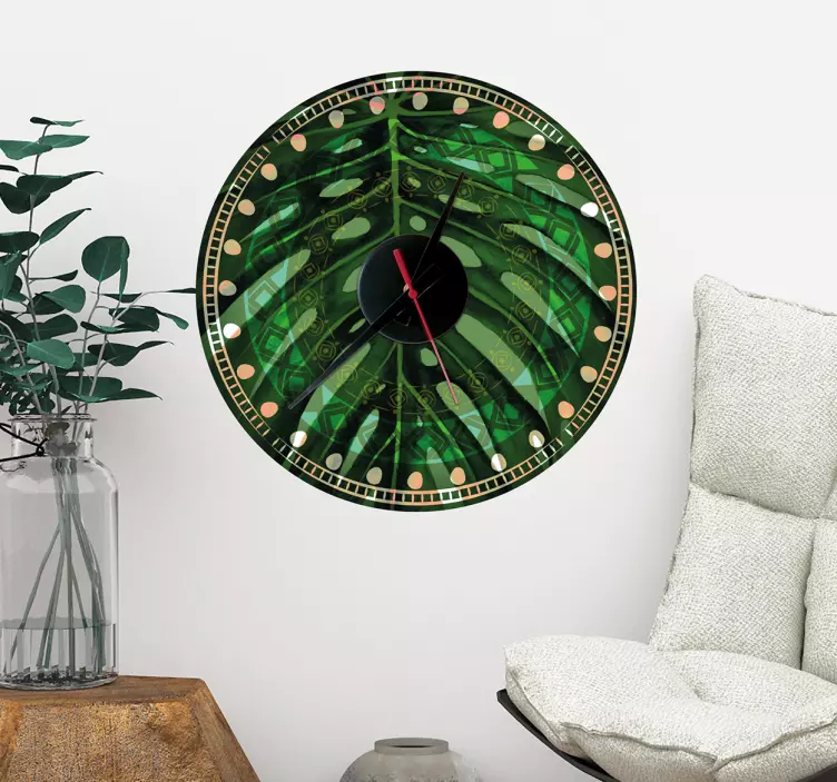 Adesivo casa orologio reale decorazione giungla - TenStickers