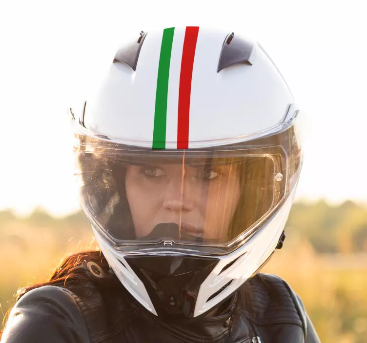 Adesivo casco moto linea bandiera italiana - TenStickers