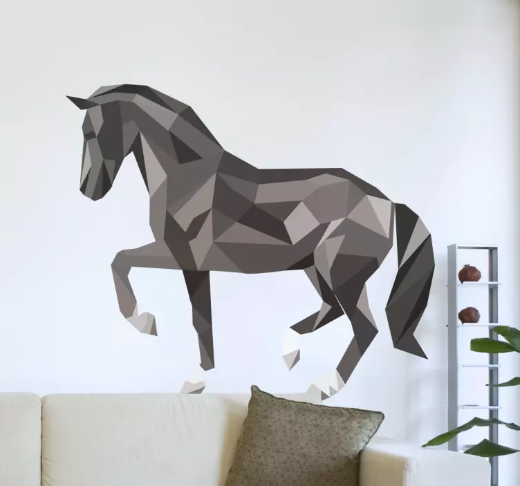 Adesivo Cavallo Origami per parete - TenStickers