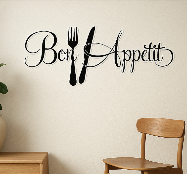 Adesivo chef buon appetito con le posate - TenStickers