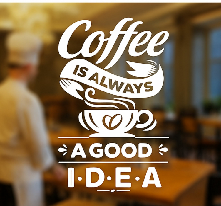 Adesivo chef il caffè è sempre una buona idea - TenStickers