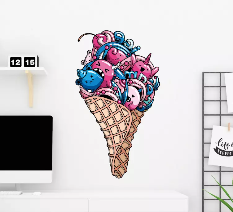 Adesivo cibo robot gelato - TenStickers