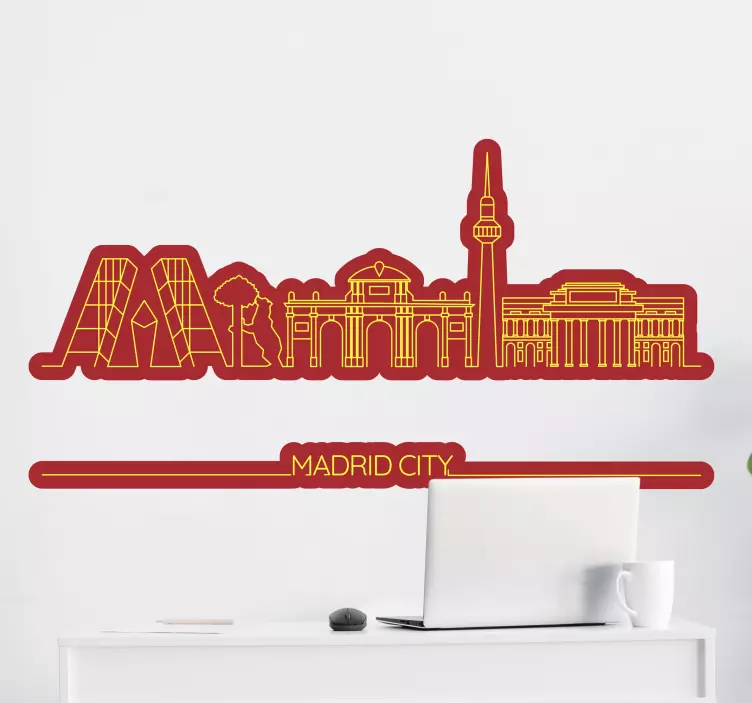 Adesivo città skyline di madrid - TenStickers