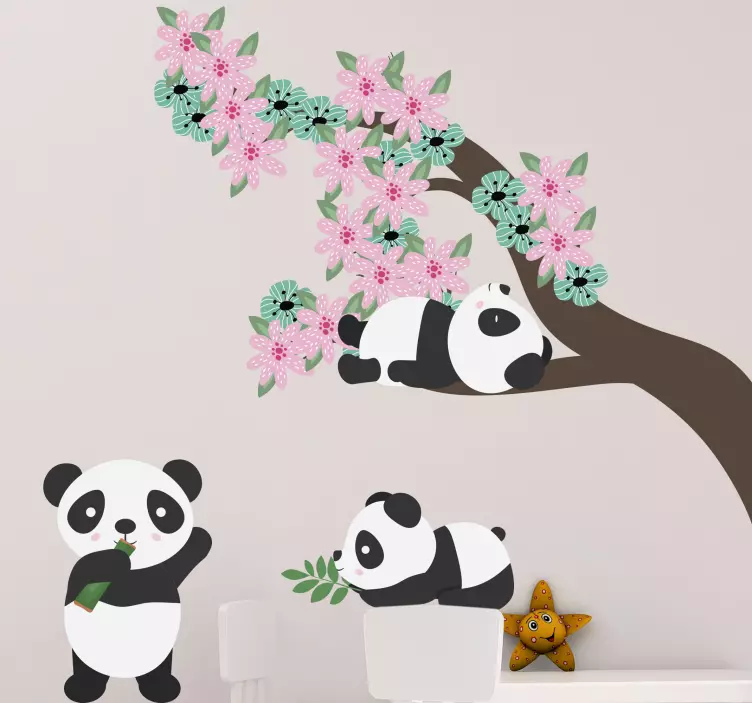Adesivo clan dei panda fantasiosi - TenStickers