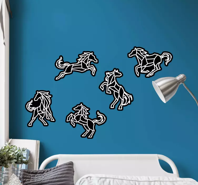 Adesivo collezione di cavalli stilizzati - TenStickers
