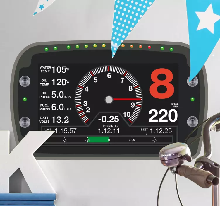 Adesivo computer bordo macchina rally - TenStickers