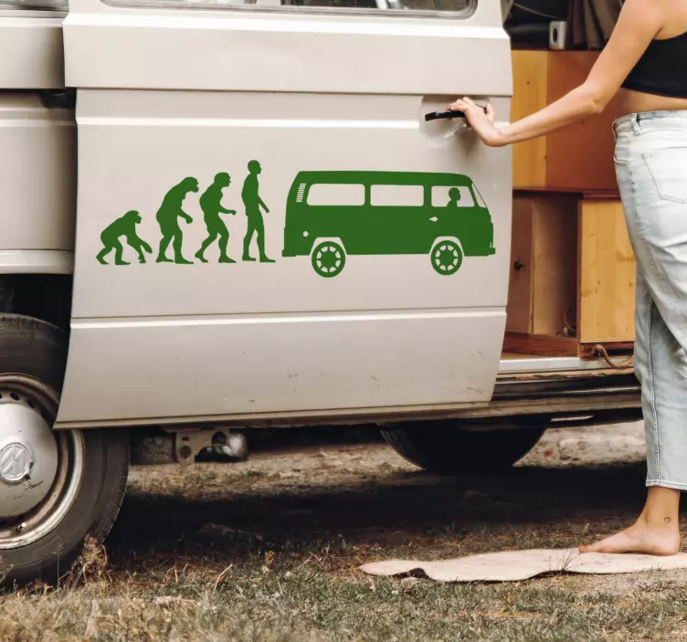 Adesivo camper con evoluzione monocolore - TenStickers