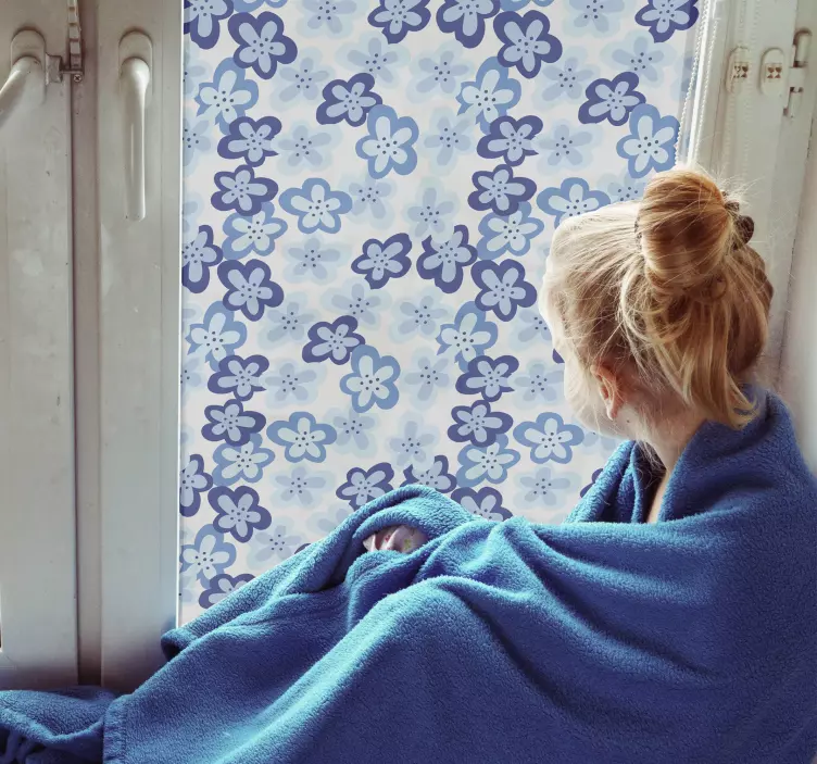 Adesivo con fiori azzurri - TenStickers