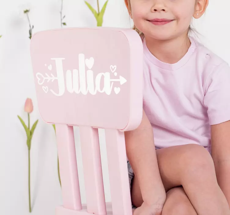 Adesivo con nome personalizzabile e cuori - TenStickers