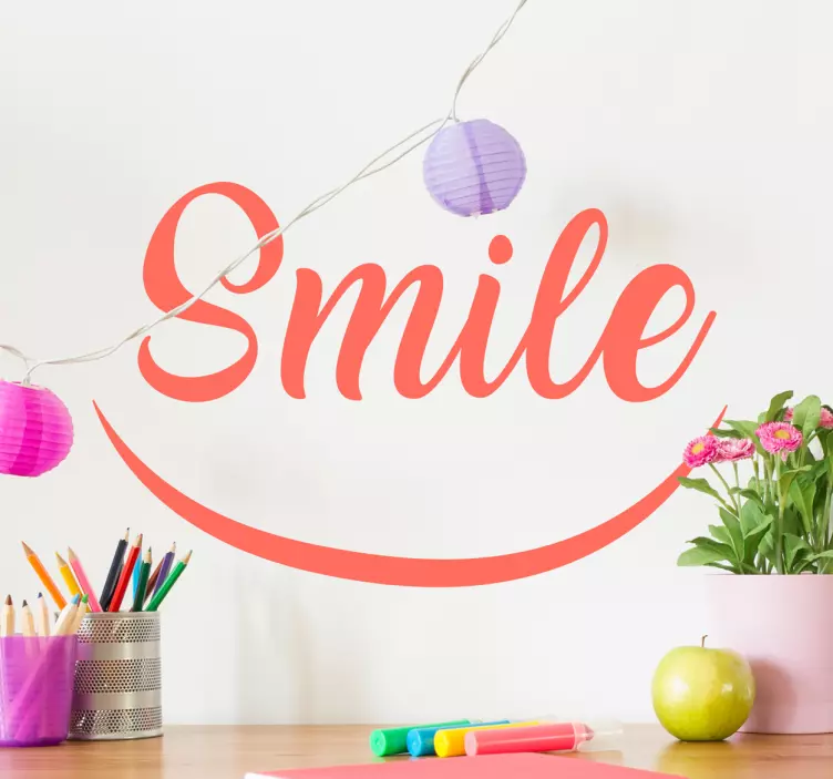 Adesivo con testo smile faccina felice - TenStickers