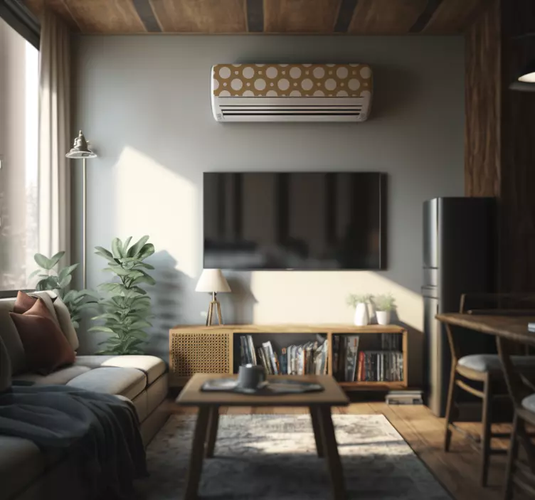 Adesivo condizionatore marrone a pois - TenStickers