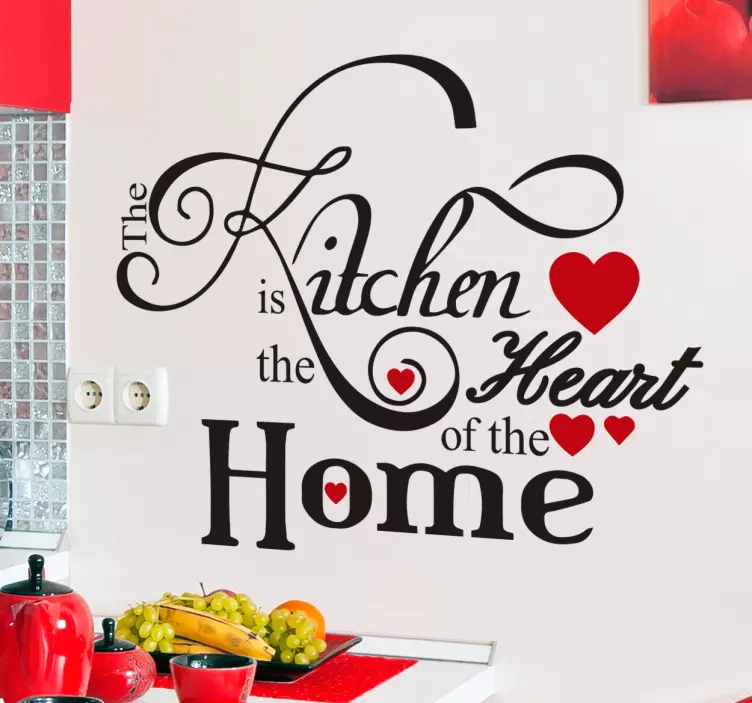 Adesivo cucina cuore con testo - TenStickers