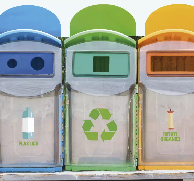 Adesivo cucina simboli riciclaggio - TenStickers