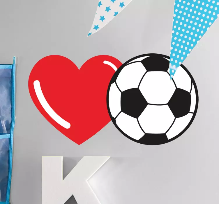 Adesivo cuore e pallone calcio - TenStickers
