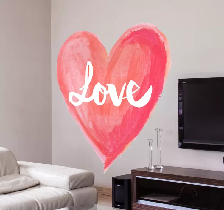 Adesivo Cuore Love con testo - TenStickers