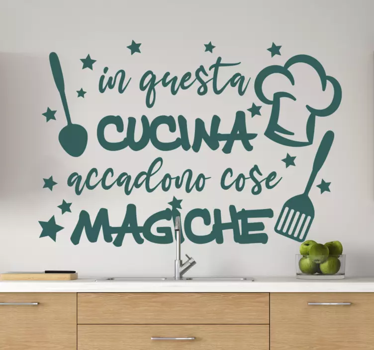 Adesivo murali cucina accadono cose magiche - TenStickers