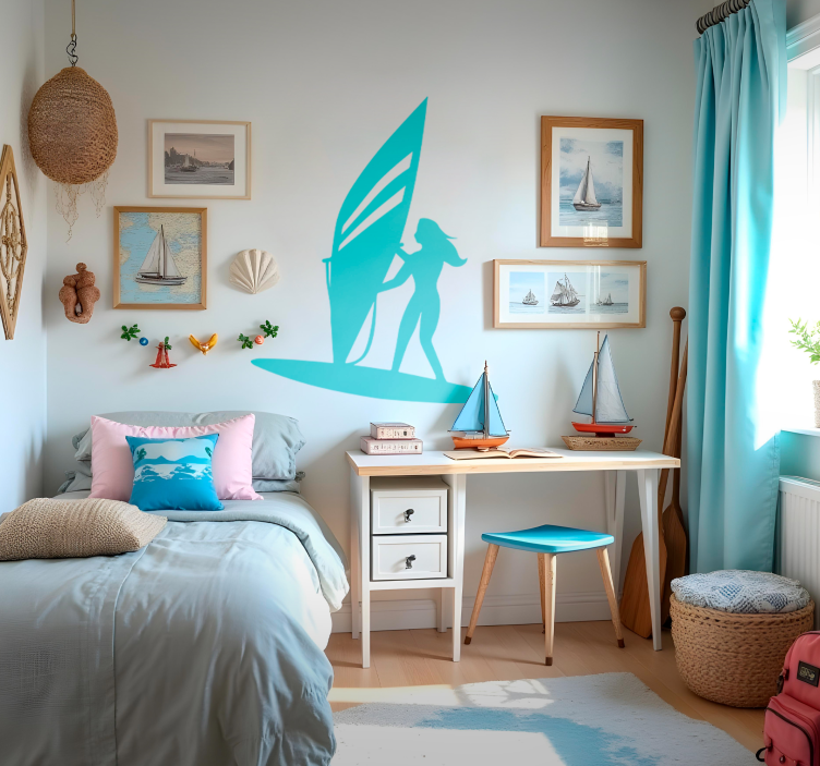 Adesivo da surf ragazza velista - TenStickers